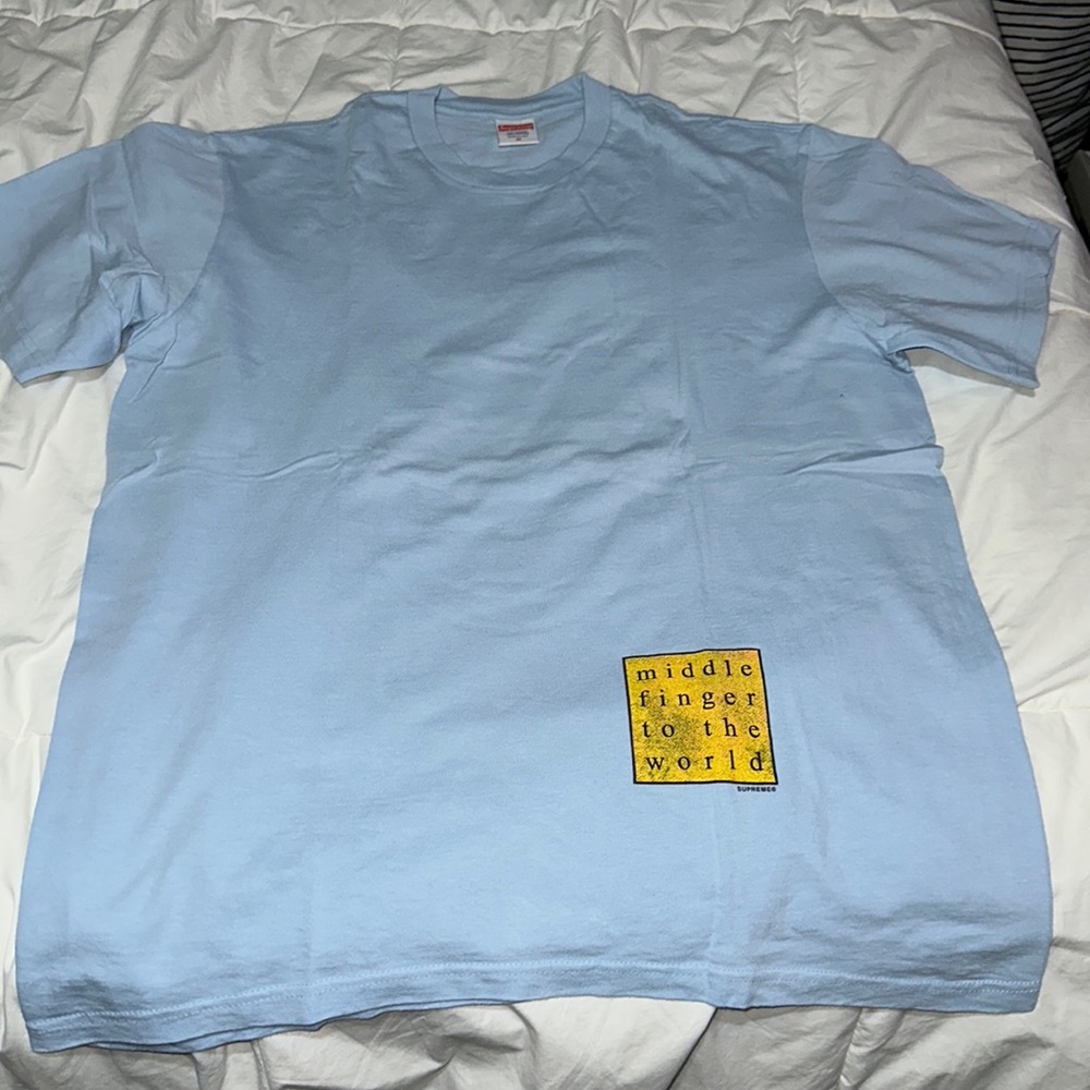 Supreme graphic T shirt middle finger to the world